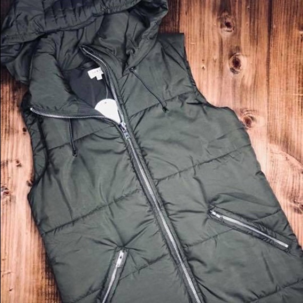 Green hooded vest